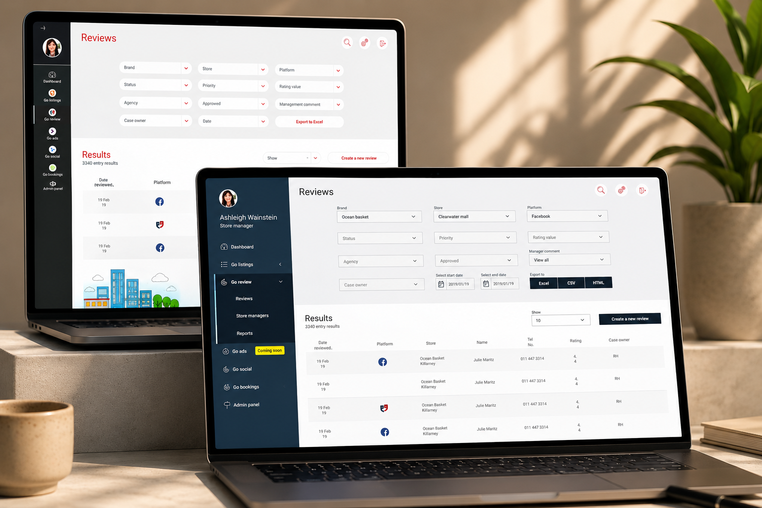 Social Media Marketing Dashboard — Independent — UX/UI interface design by James Mokhasi