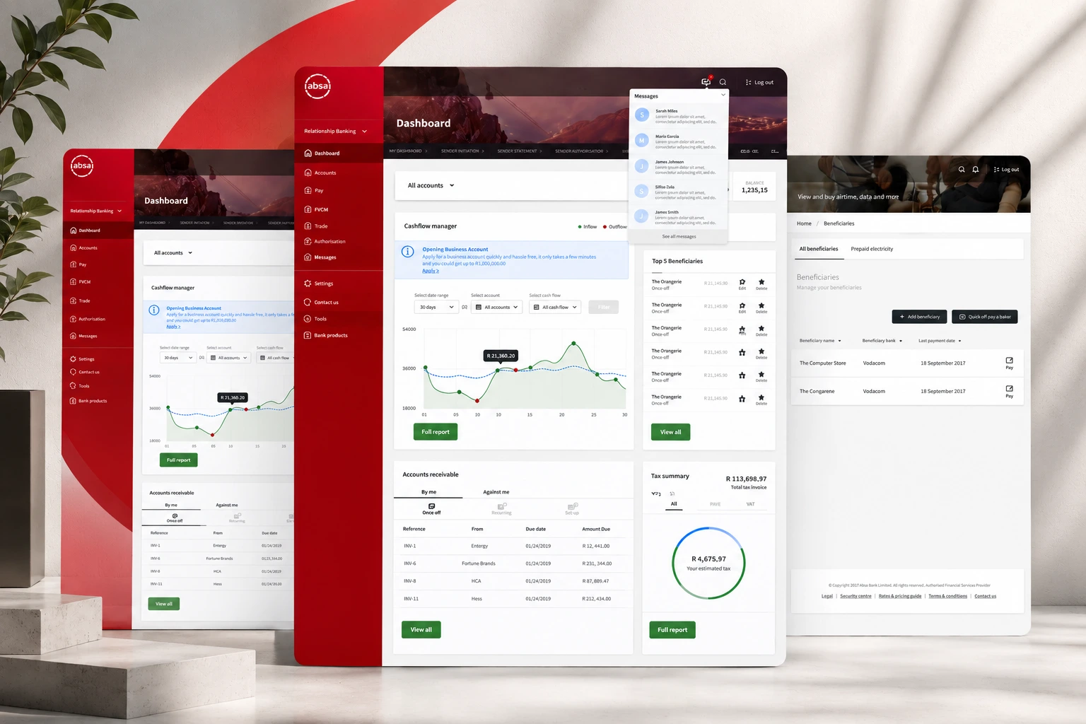 ABSA BUSINESS BANKING PORTAL — Absa — UX/UI interface design by James Mokhasi